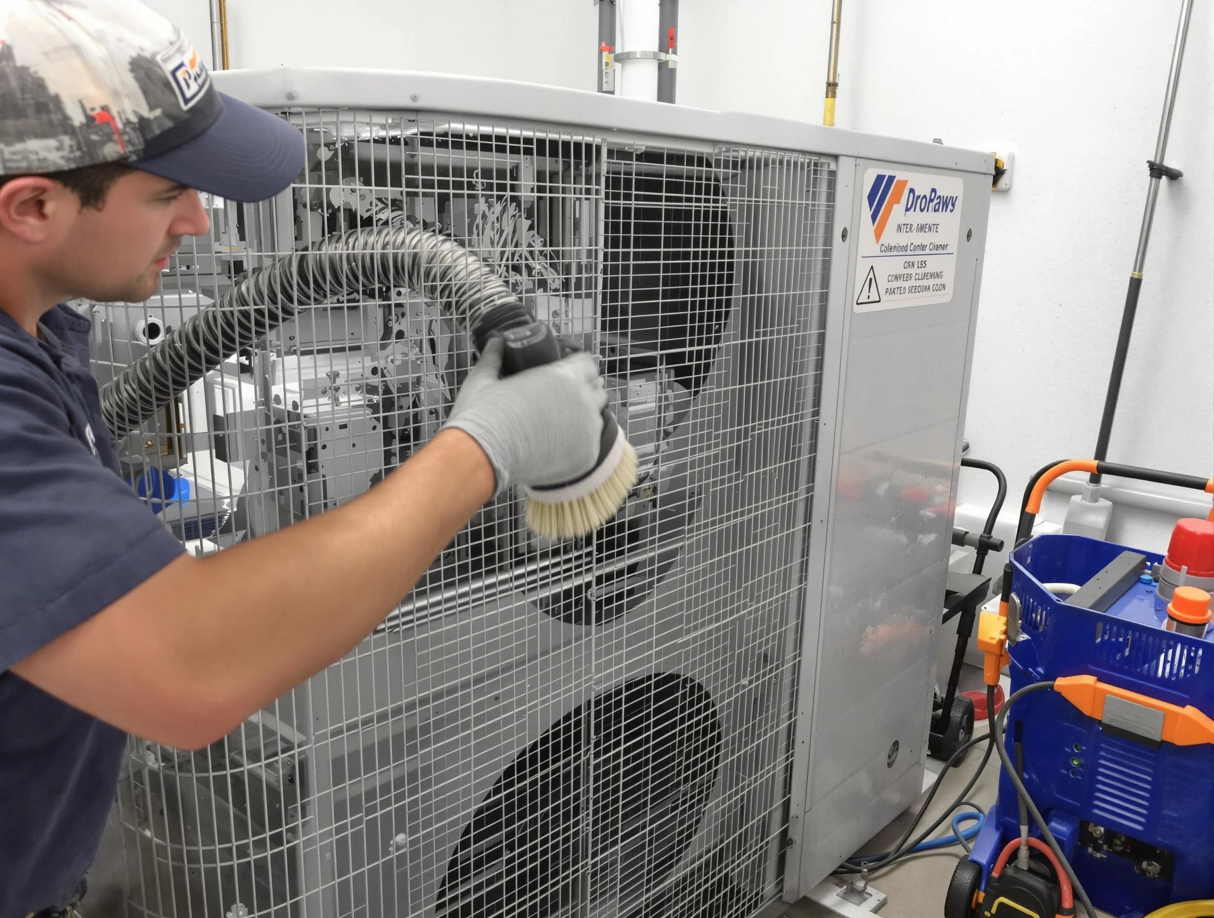 Fullerton Air Duct Cleaning specialist performing precision AC coil cleaning for improved system performance in Fullerton