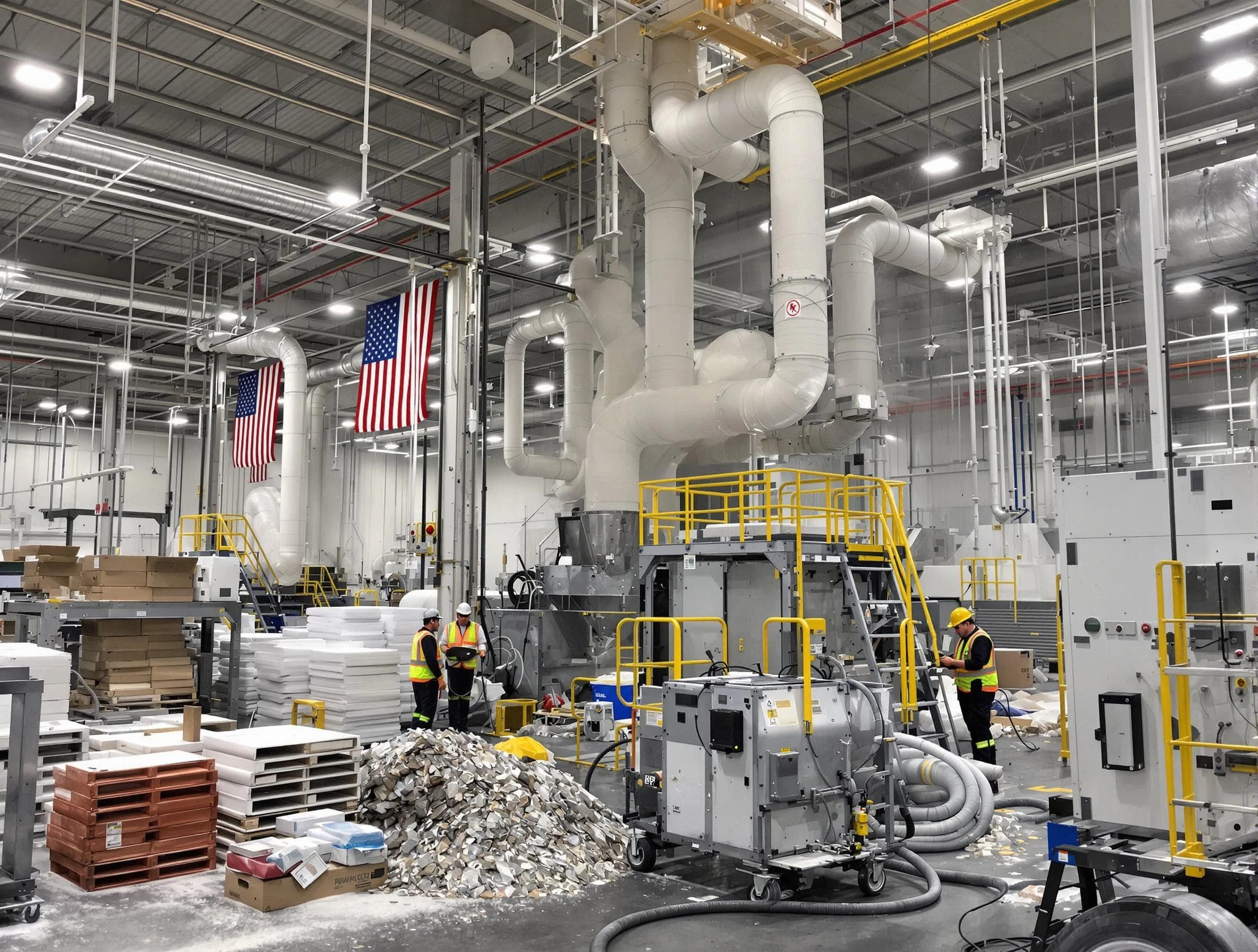 Fullerton Air Duct Cleaning team performing large-scale industrial duct cleaning at a commercial facility in Fullerton